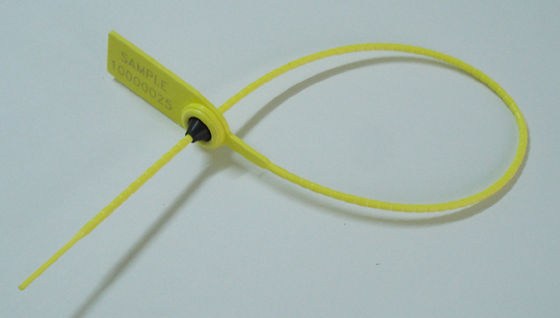 Numbered Adjustable Wire Yellow Cargo Security Seals / Cable Seals With Tooth Strap P-117B